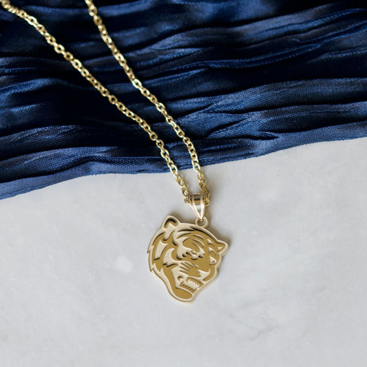 Memphis Tigers Gold Plated Tiger Head Necklace (Large)