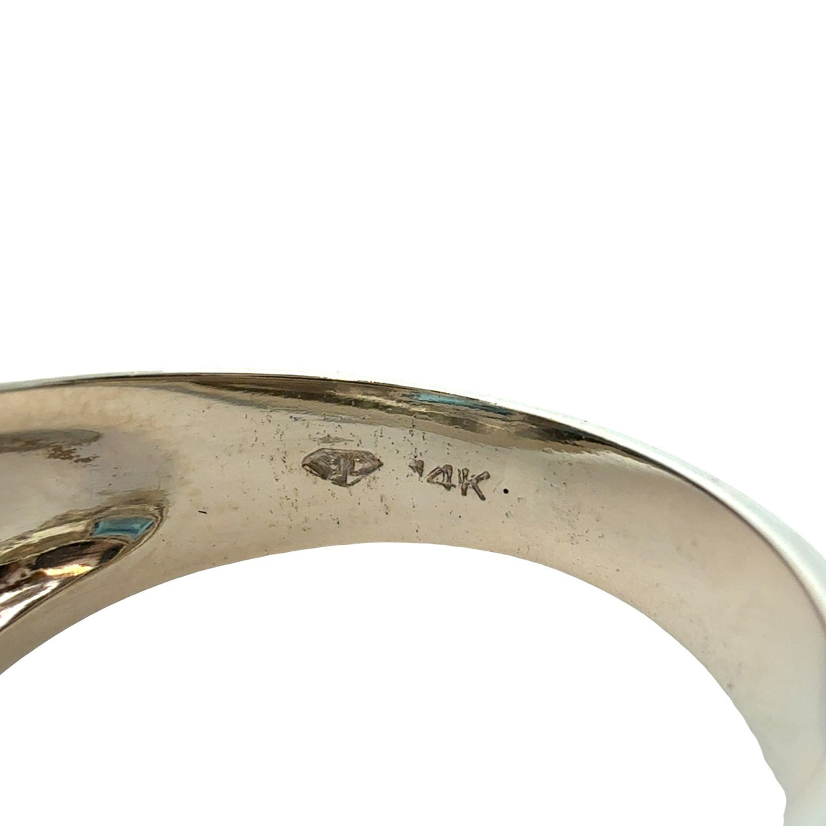 14k White Gold & Topaz Star Shape Dome Ring Size 6.255