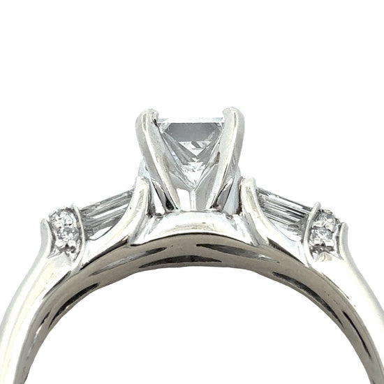 14k White Gold 0.90ctw Princess Cut Diamond Engagement Ring Size 74