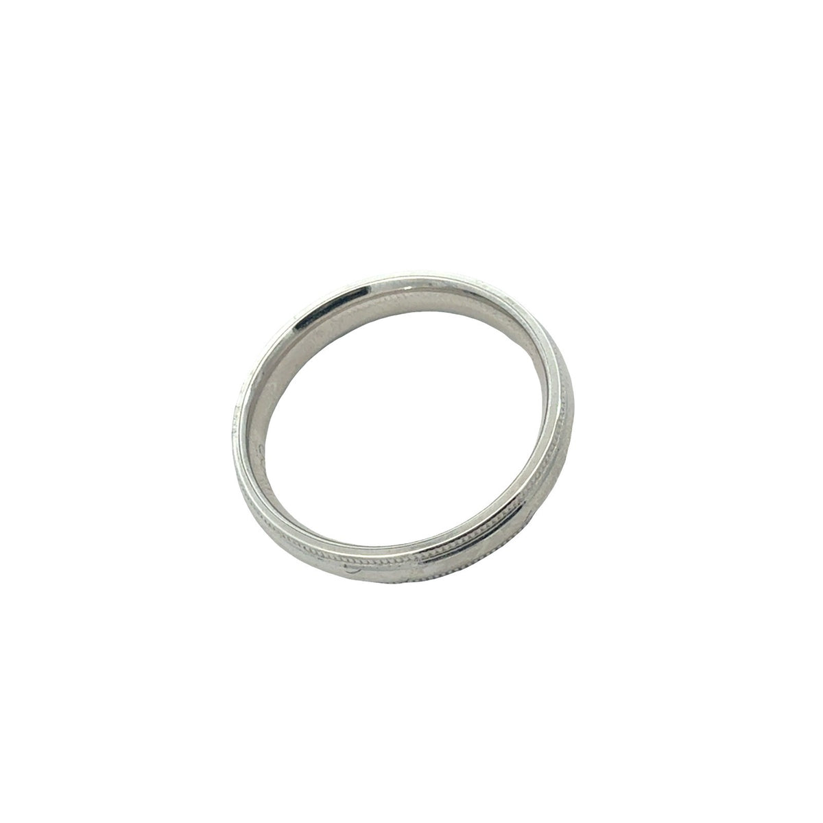 NEW Men's 14k White GoldWedding Band with Milgrain Detailing2