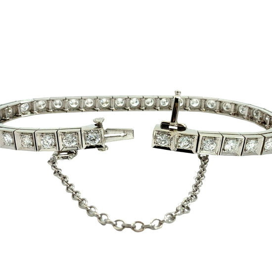 14k White Gold & 4.78cttw Diamond Box Link Tennis Bracelet3