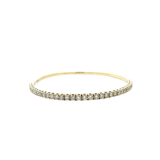 NEW 14k Yellow Gold 2.24cttw Diamond Tennis Bracelet Flex Bangle2