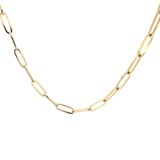 Estate 14k Yellow Gold Paperclip Chain Necklace 22"4