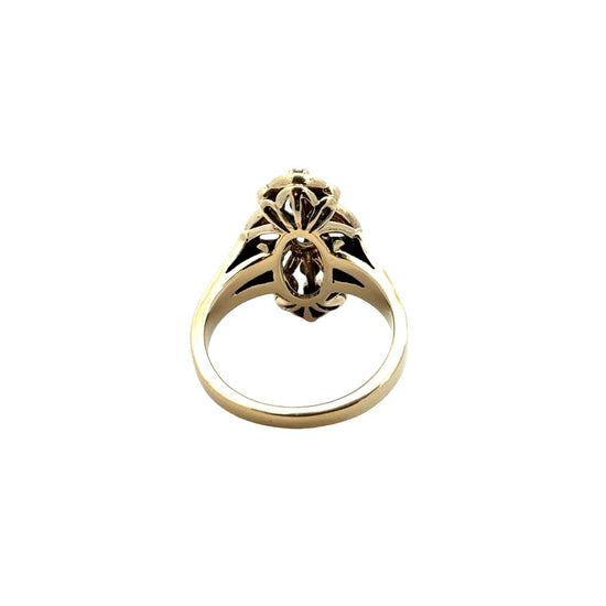Vintage 13k Yellow Gold 0.12tcw Chrysoberyl and 0.21cttw Diamond Cluster Ring3