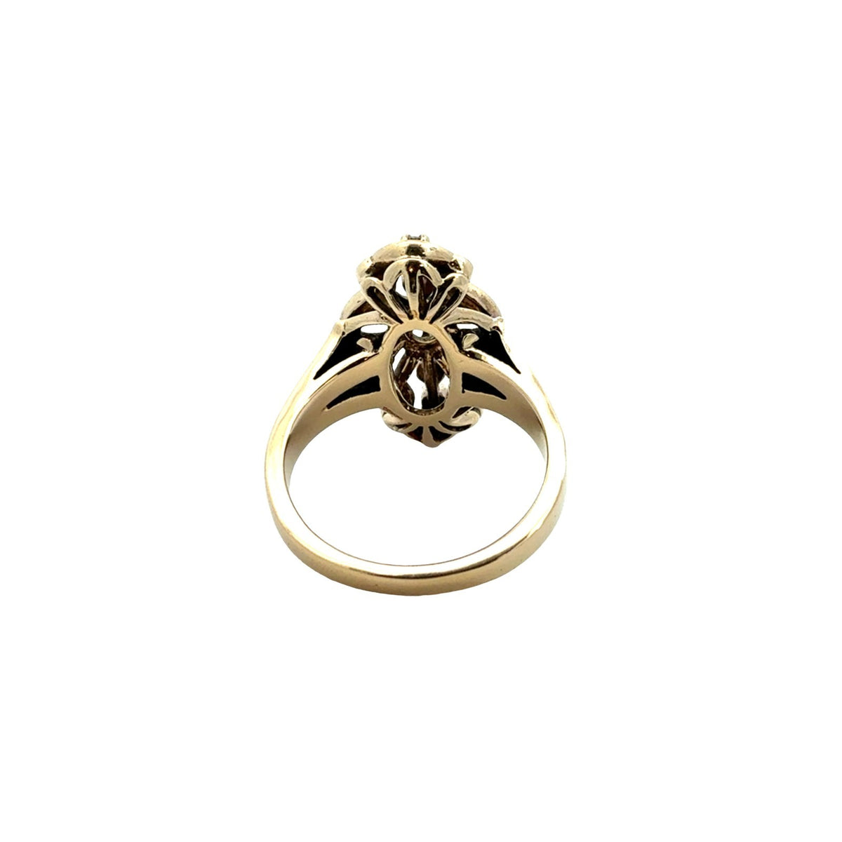 Vintage 13k Yellow Gold 0.12tcw Chrysoberyl and 0.21cttw Diamond Cluster Ring3