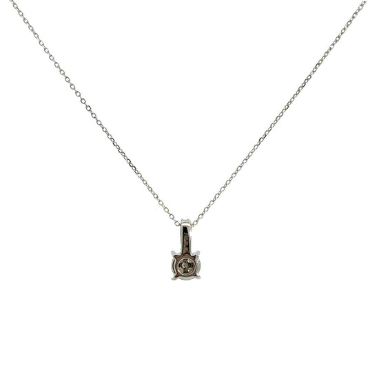 14k White Gold 0.19cttw Diamond Cluster Pendant Necklace3