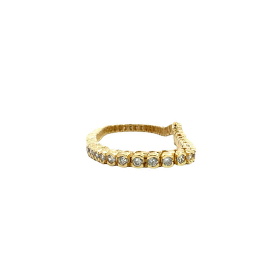 Stamped 14k Yellow Gold Half Bezel 3.30cttw Diamond Tennis Bracelet 7"1