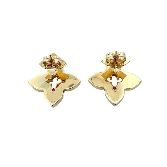 Roberto Coin 18k Yellow Gold Venetian Princess 0.28cttw Diamond Flower Earrings2