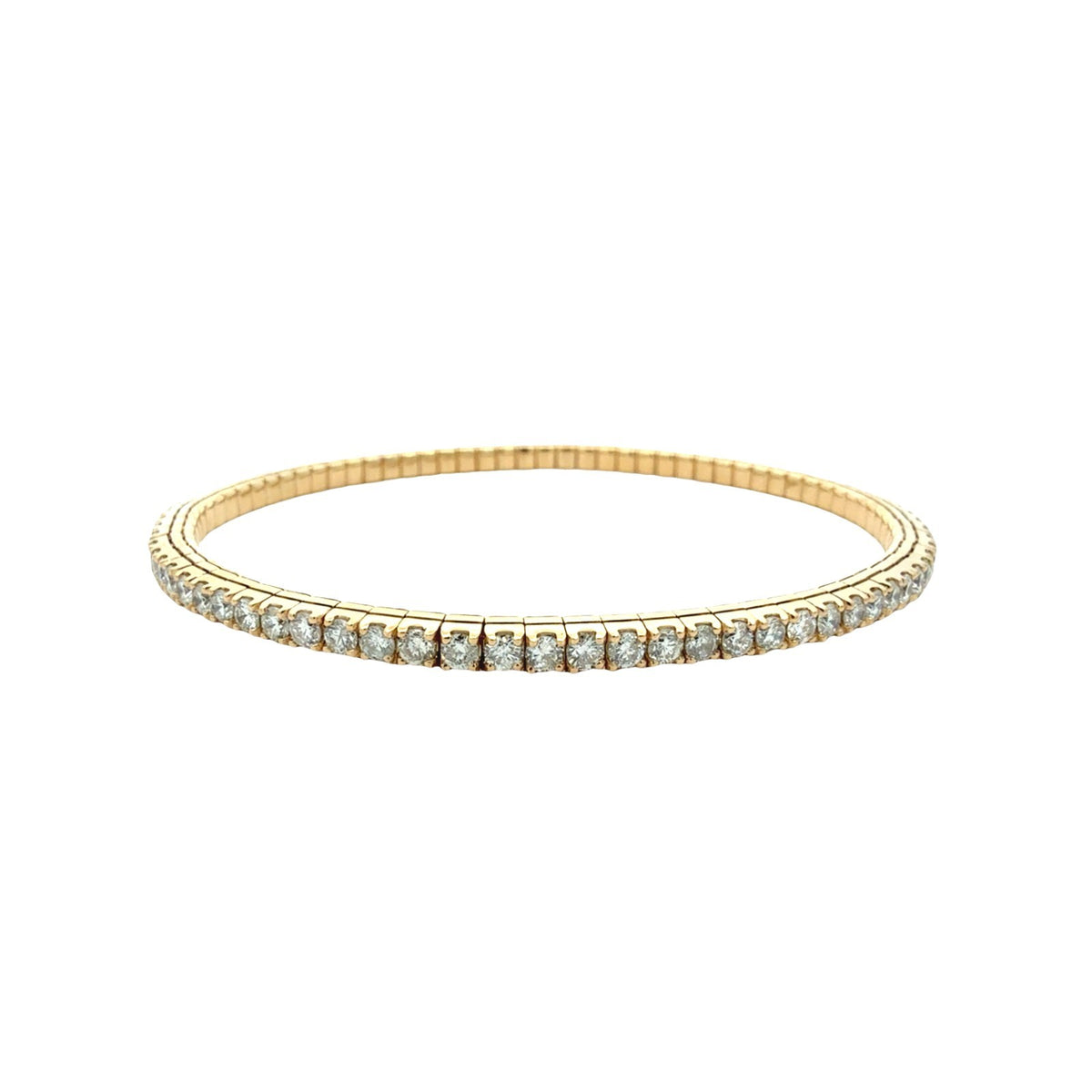 NEW 14k Yellow Gold 3.45cttw Diamond Stretch Tennis Bracelet 3