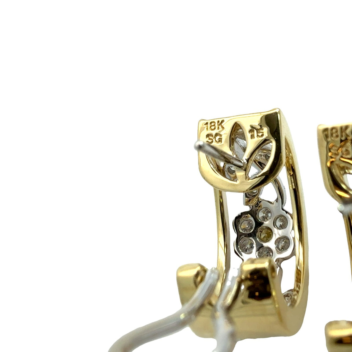 Simon G. 18k Two-Tone Gold 0.38cttw Diamond Trellis Hoop Earrings5