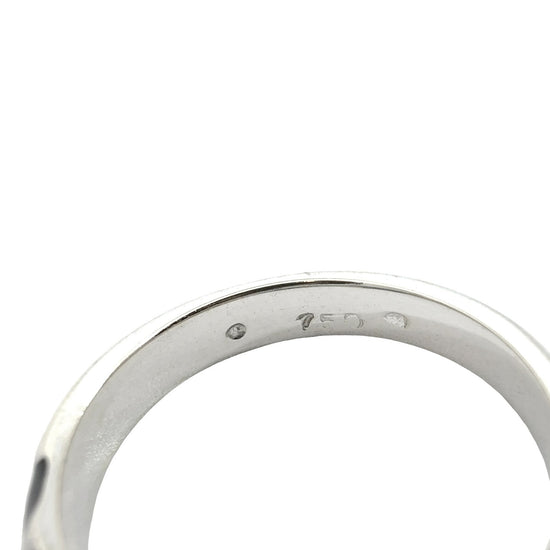 18k White Gold Black Enamel and 0.17cttw Diamond X-Motif Band Ring5