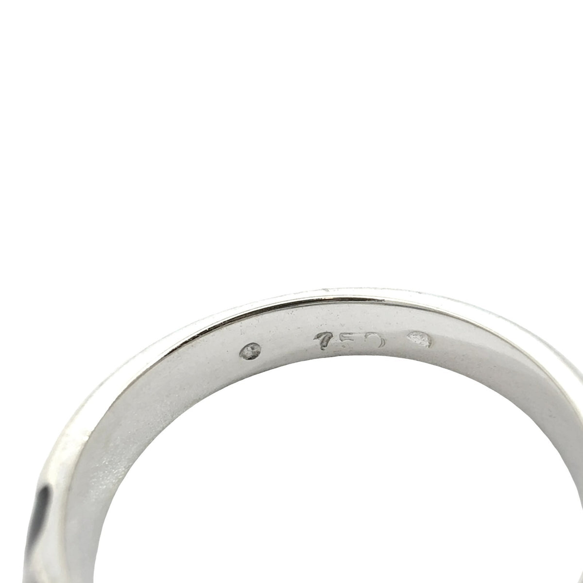 18k White Gold Black Enamel and 0.17cttw Diamond X-Motif Band Ring5