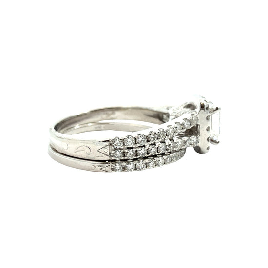 Estate Neil Lane 14k White Gold Emerald Cut 1.78cttw Diamond Halo Bridal Set4