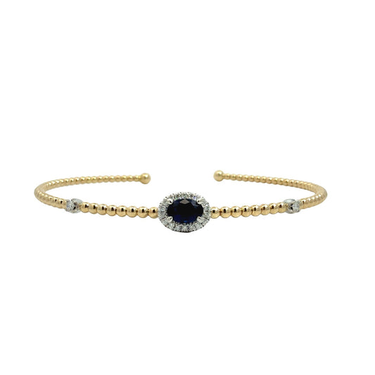Gabriel & Co. Bujukan 14k Yellow Gold 0.48tcw Sapphire 0.18cttw Diamond Bracelet0