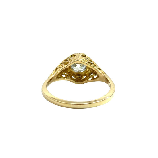 Vintage 18k Yellow Gold Ring with Belcher Set 1.25ctw Diamond3