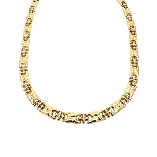 14k Yellow Gold Geometric Link Chain Necklace1