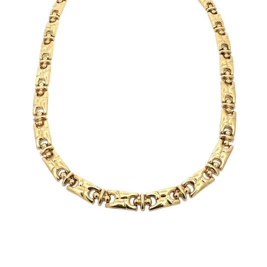 14k Yellow Gold Geometric Link Chain Necklace1