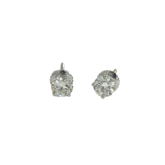 14k White Gold 1.02cttw Diamond Stud Earrings1