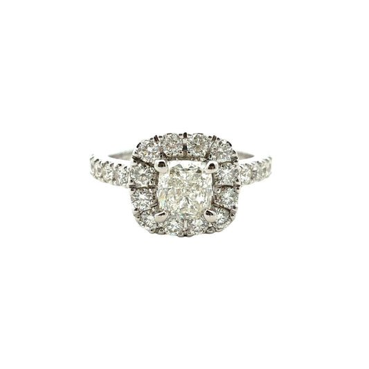 Neil Lane 14k White Gold Cushion-Cut 1.34cttw Diamond Halo Engagement Ring1