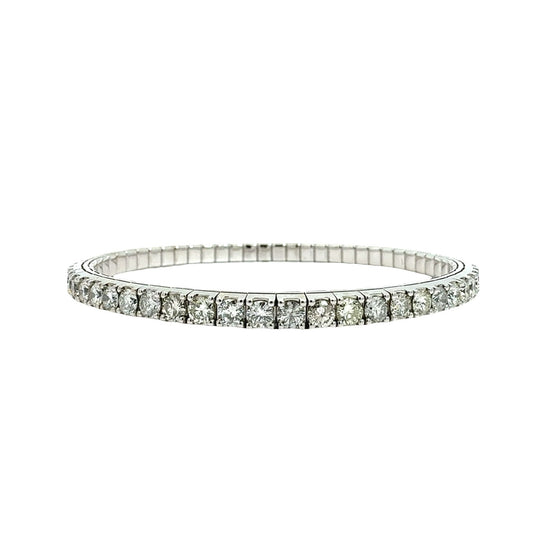 NEW 14k White Gold 6.55cttw Diamond Flexible Tennis Bracelet0