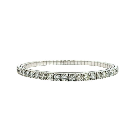 NEW 14k White Gold 6.55cttw Diamond Flexible Tennis Bracelet0