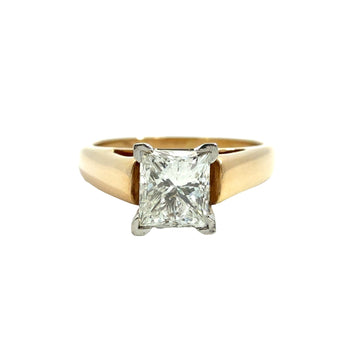 18k Yellow Gold & Platinum 0.54tcw Princess-Cut Diamond Engagement Ring0