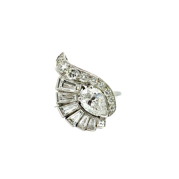 Vintage Platinum 2.30cttw Diamond Ballerina Cocktail Ring0