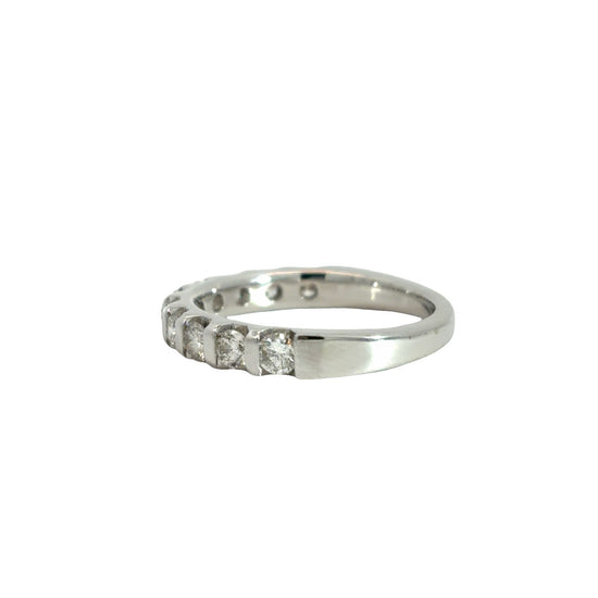 14K White Gold 10 Diamond 0.80ctw Wedding Band Ring1
