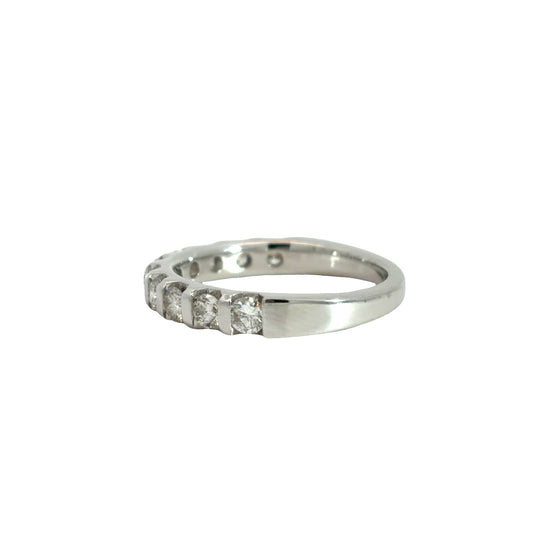14K White Gold 10 Diamond 0.80ctw Wedding Band Ring1