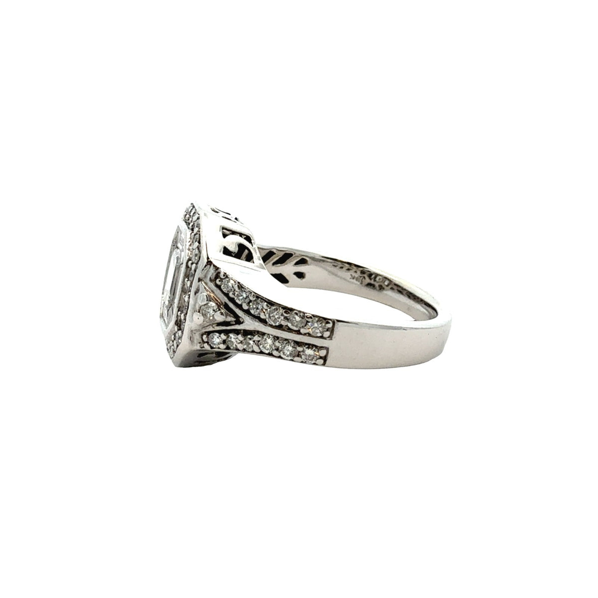 Vintage 14k White Gold 0.37tcw(1.44cttw) Emerald-Cut Diamond Engagement Ring5