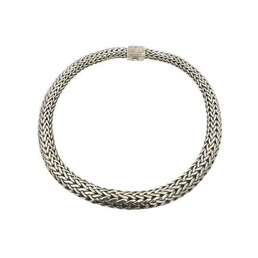 John Hardy Sterling Silver Woven Chain Necklace1