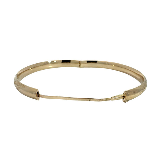 14k Yellow Gold Textured Hinged Bangle Bracelet6