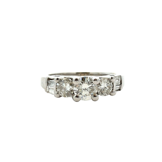 14k White Gold Stamped 1.02cttw Diamond Three-Stone Diamond Engagement Ring1