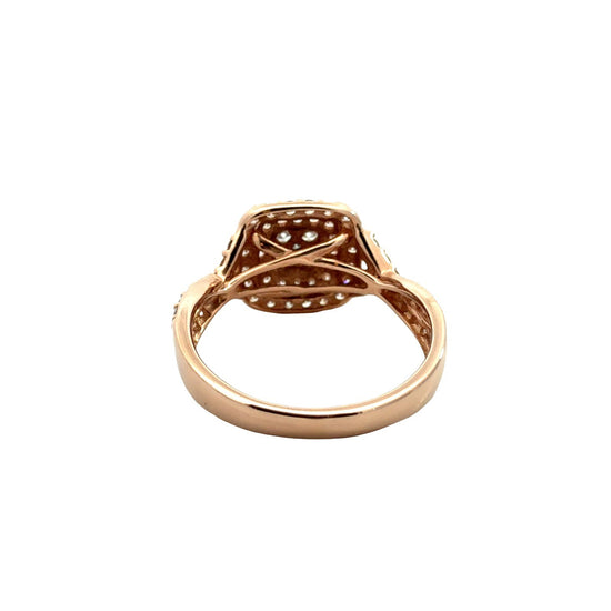 10k Rose Gold 1.08cttw Cluster Double Halo Ring4