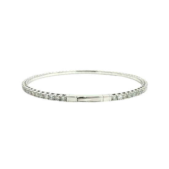 NEW 14k White Gold and 3.47cttw Flex Bangle Tennis Bracelet3