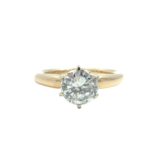 14k Yellow Gold 1.09tcw Round Diamond Solitaire Engagement Ring0
