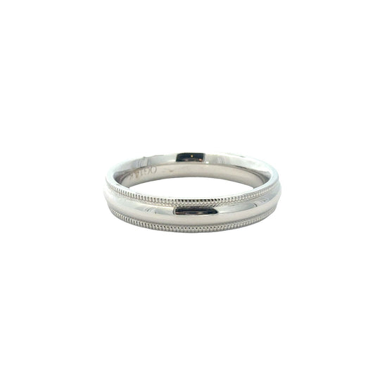 NEW Men's 14k White GoldWedding Band with Milgrain Detailing3
