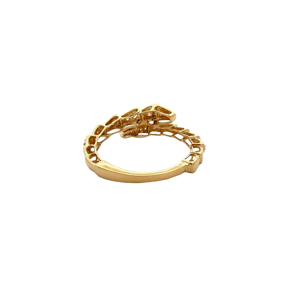 18k Yellow Gold 0.25cttw Diamond Coiled Snake Ring4