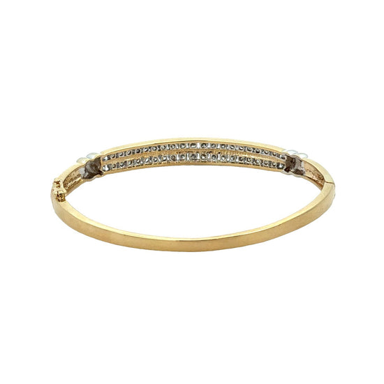 14k Yellow Gold 1.71cttw Diamond Double Row Hinged Bangle Bracelet4