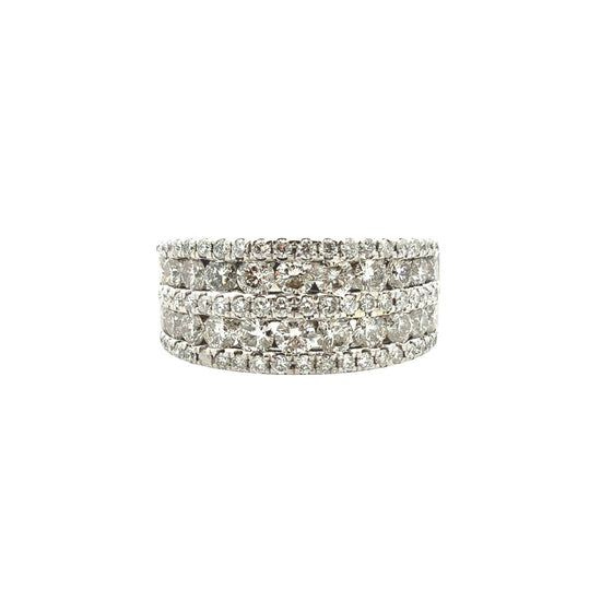 14k White Gold Five-Row 1.55cttw Diamond Band Ring1