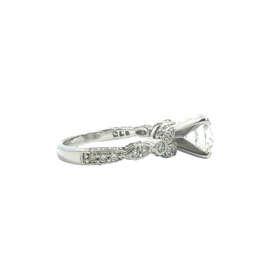 18k White Gold 2.03cttw(1.56tcw) Diamond Vintage-Inspired Engagement Ring 4