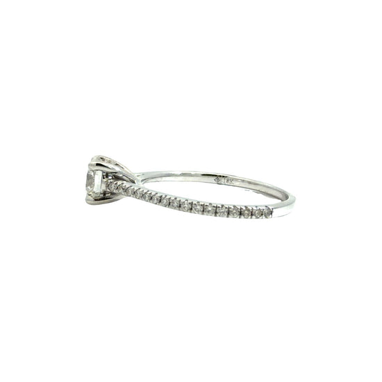 18k White Gold 1.00cttw Diamond Engagement Ring Size 74
