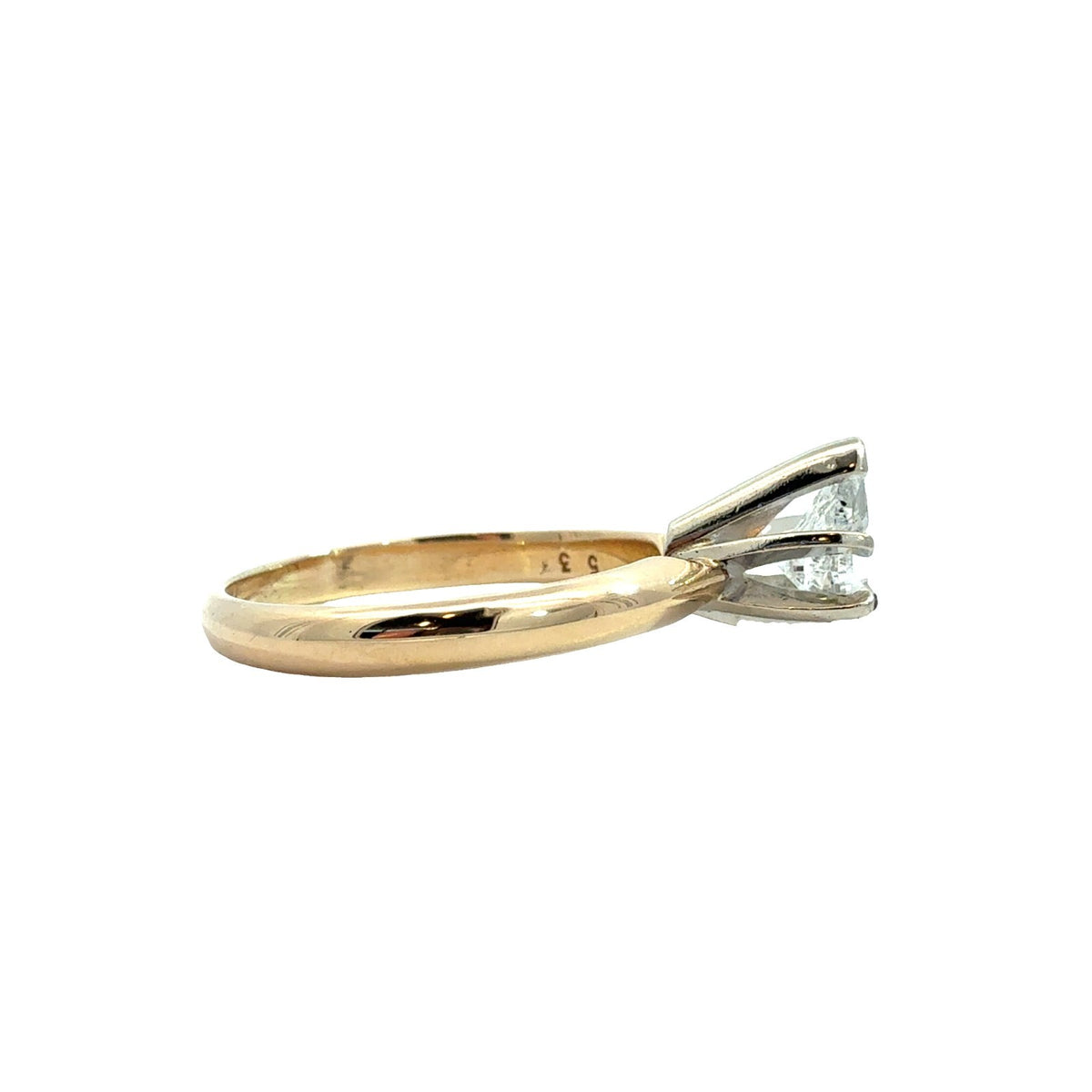 14k Multi-Tone Gold 0.36ctw Pear Cut Solitaire Diamond Engagement Ring Size 5.252