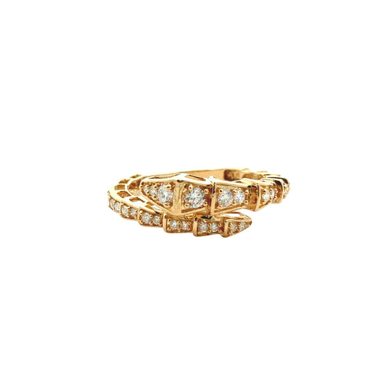 18k Yellow Gold 0.25cttw Diamond Coiled Snake Ring1