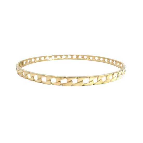 14k Yellow Gold Curb Link Style Bangle 8"2