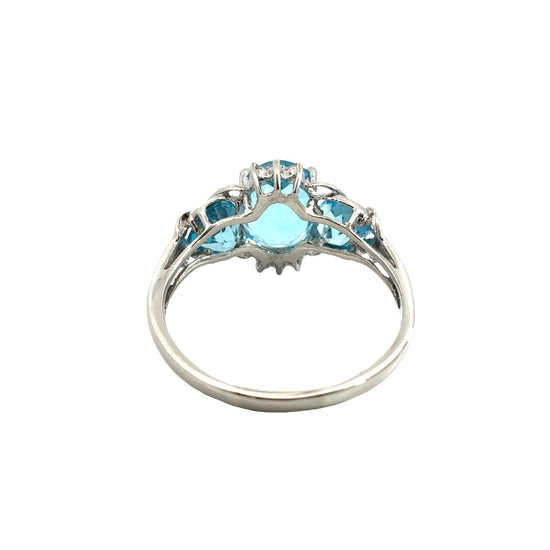 Vintage 10k White Gold 3.27cttw Topaz and 0.02cttw Diamond Ring5