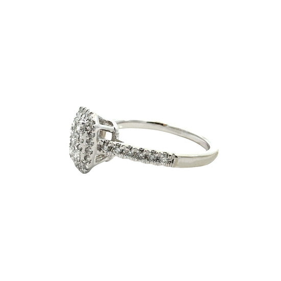 10k White Gold 0.52cttw Diamond Cluster Halo Engagement Ring5