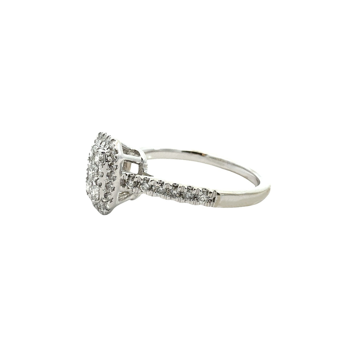 10k White Gold 0.52cttw Diamond Cluster Halo Engagement Ring5
