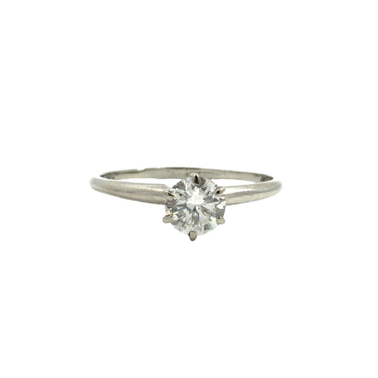 14k White Gold Solitaire Ring with Round Brilliant Cut 0.50ctw Diamond0