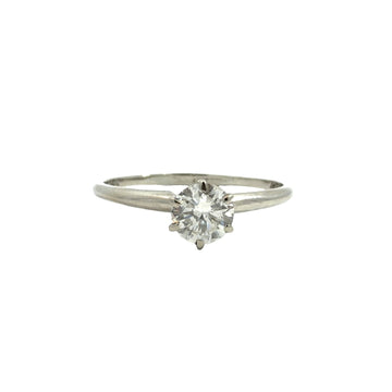 14k White Gold Solitaire Ring with Round Brilliant Cut 0.50ctw Diamond0